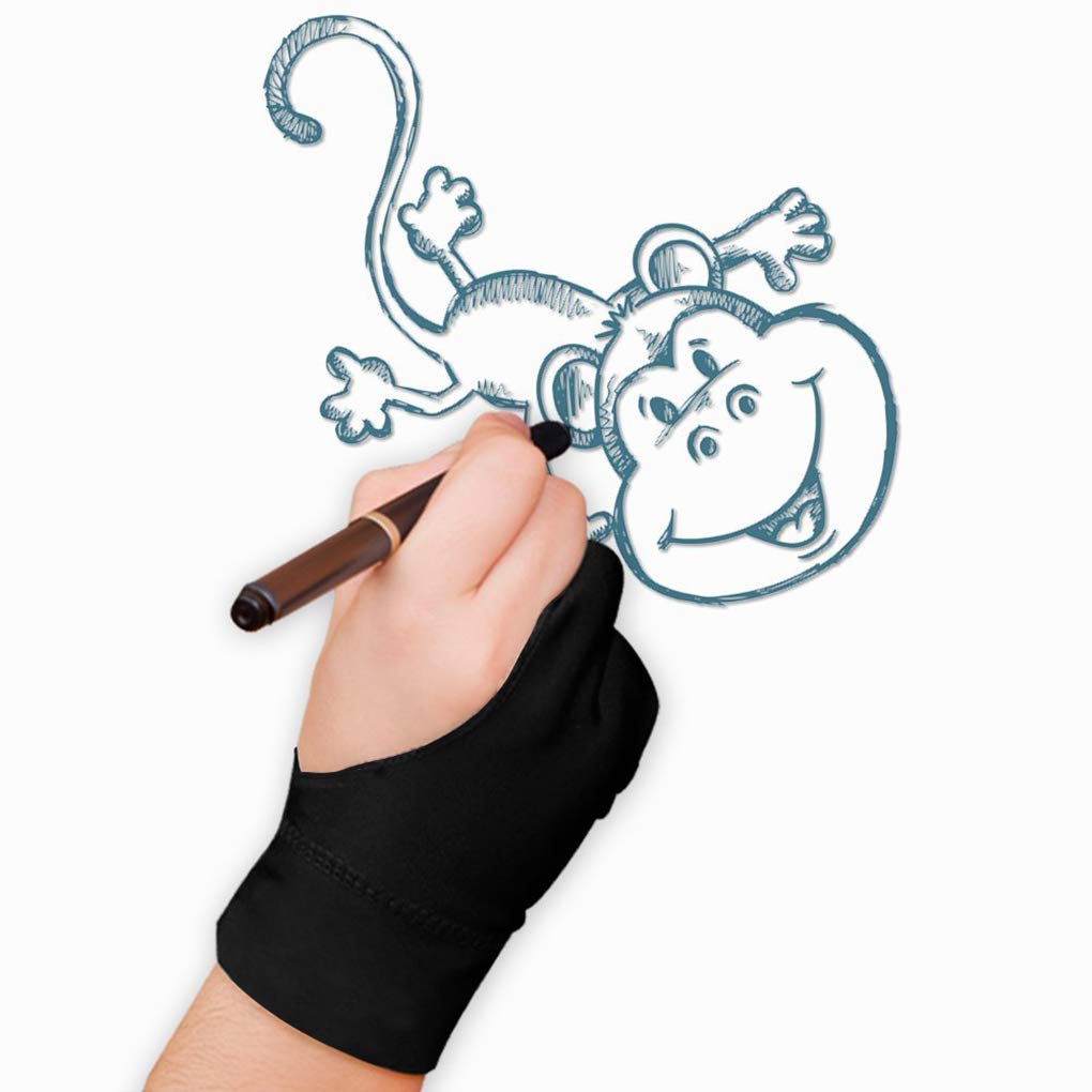 Artist Gloves Drawing Tablet Artist's Drawing Glove with Two Fingers for Graphics Pad Painting Right Hand Left Hand