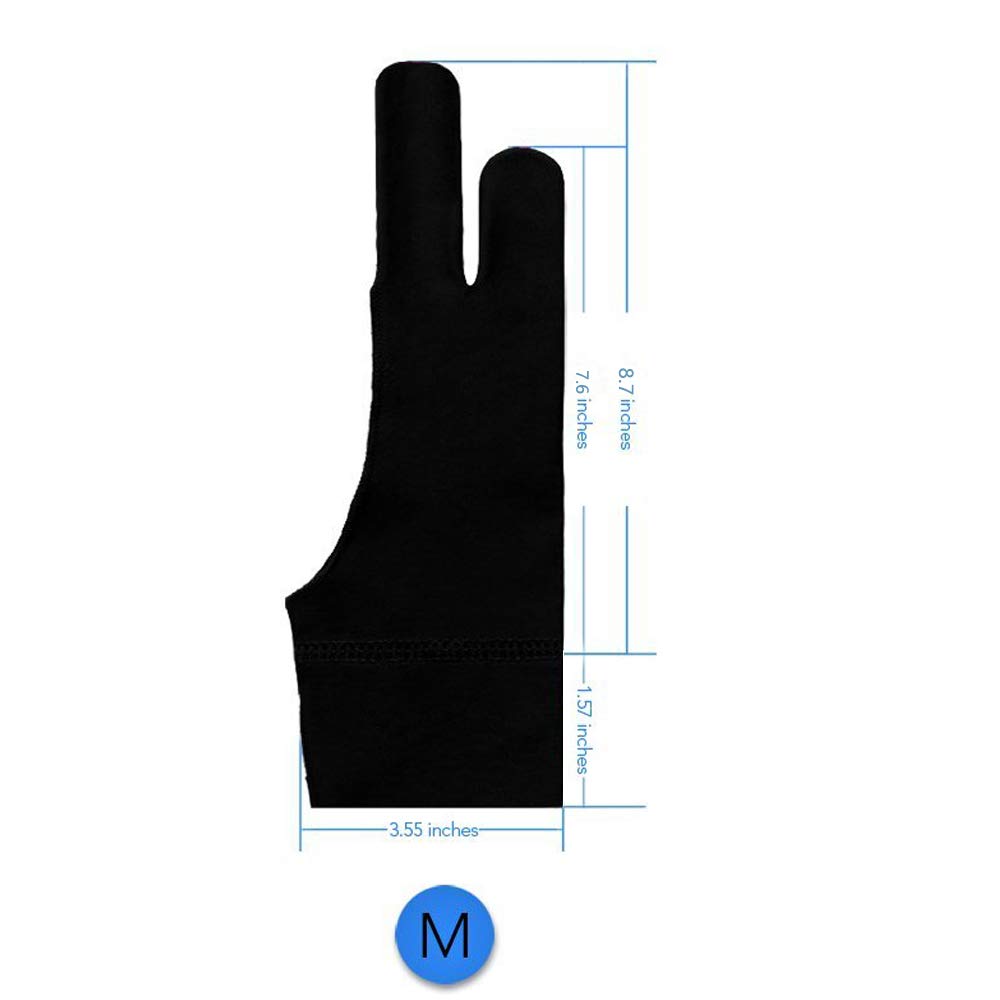 Artist Gloves Drawing Tablet Artist's Drawing Glove with Two Fingers for Graphics Pad Painting Right Hand Left Hand