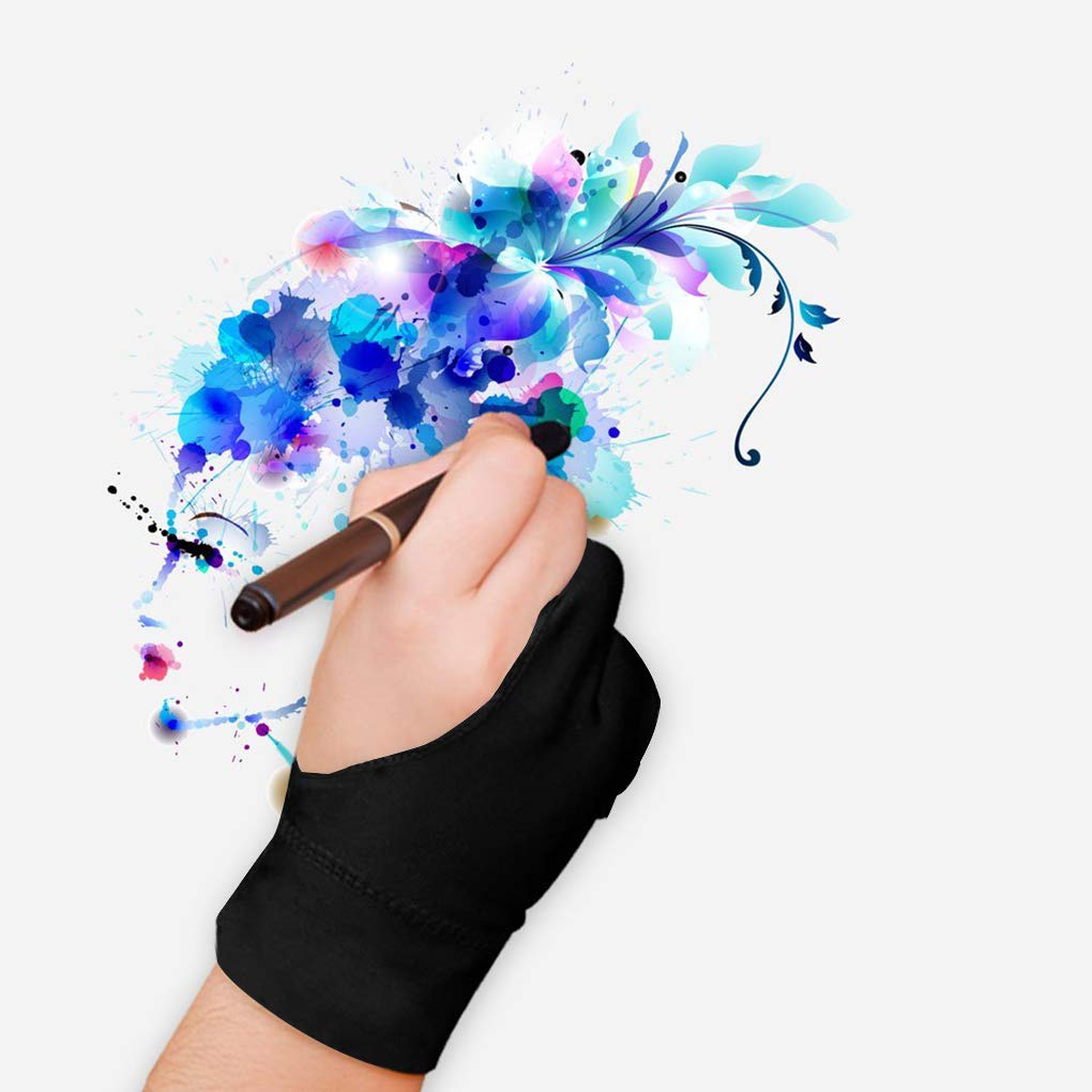 Artist Gloves Drawing Tablet Artist's Drawing Glove with Two Fingers for Graphics Pad Painting Right Hand Left Hand