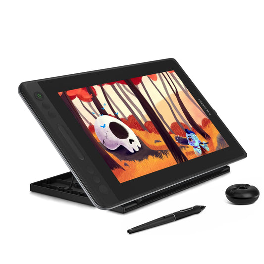 HUION KAMVAS Pro 13 Graphics Drawing Tablet with Screen Full-Laminated Drawing Monitor with Battery-Free Stylus Tilt 4 Hot Keys Touch Bar-13.3inch Pen Display with Stand for Windows/MAC/Linux Black